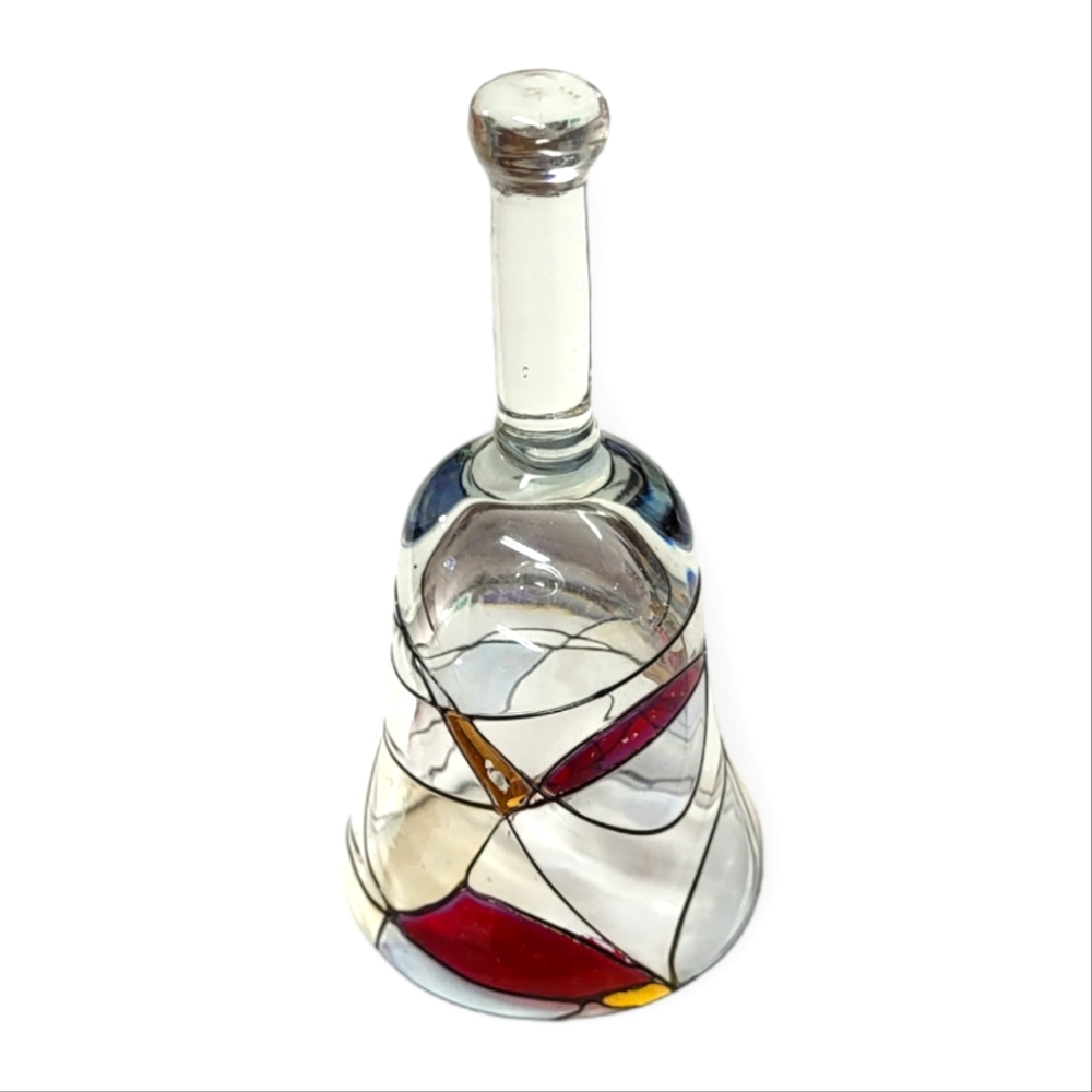 Vintage Glass Candle Snuffer Stained Glass Style Mosaic Bell Shape